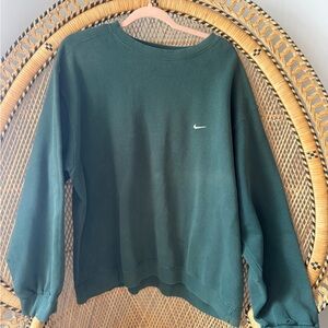 Nike Forest Green Crewneck Sweatshirt with White Swoosh